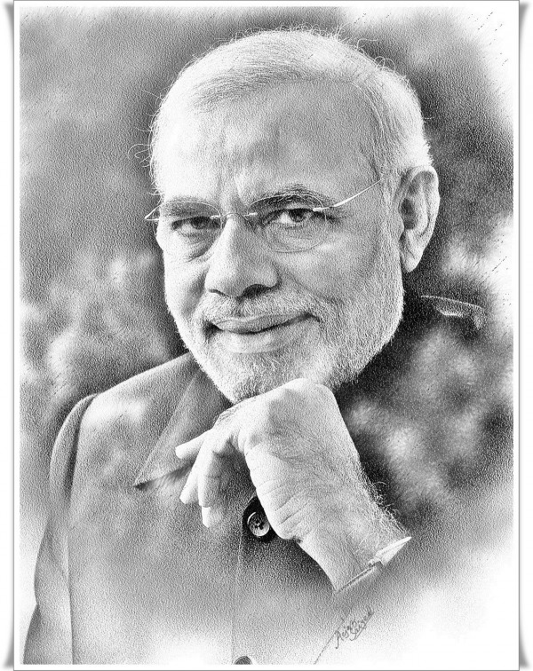  Digital Painting Of Narendra Modi