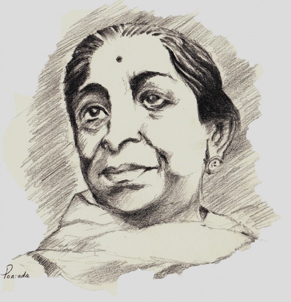 Pencil Sketch Of Sarojani Naidu
