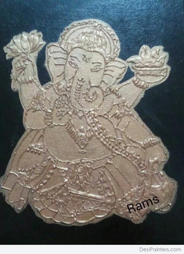 Acryl Painting Of Shri ganesh - DesiPainters.com