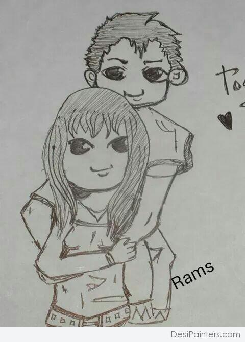  Pencil Sketch of couple