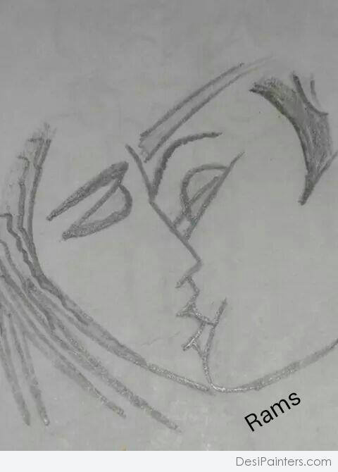 Pencil Sketch Of Kissing couple - DesiPainters.com