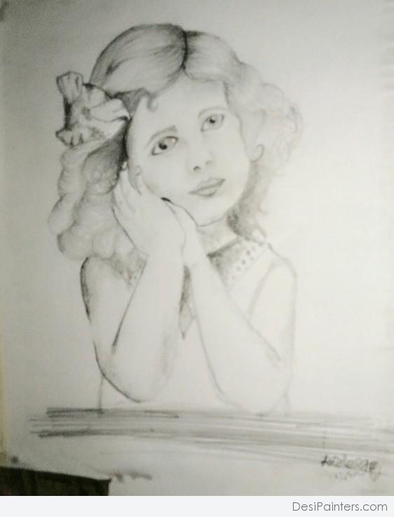 Pencil Sketch of Lost in thought