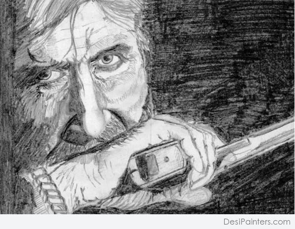 Pencil Sketch Of Amitabh Bachchan - DesiPainters.com