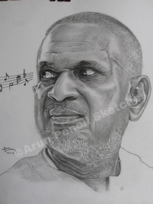 Pencil Sketch Of “Ilaya Raja ” The Musical Mastreo - DesiPainters.com