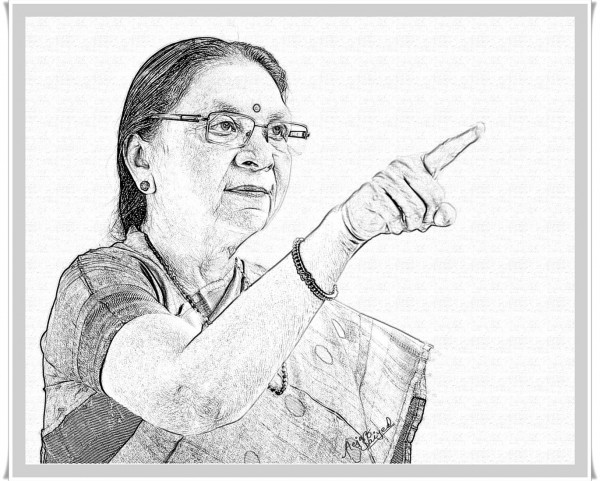 Digital Painting Of Chief Minister of Gujarat – Anandiben Patel - DesiPainters.com