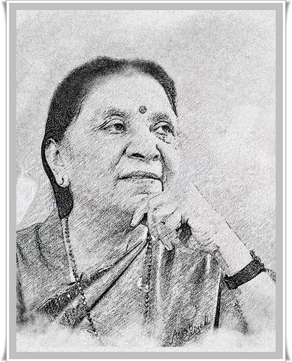 Digital Painting Of  Chief Minister Anandiben Patel - DesiPainters.com