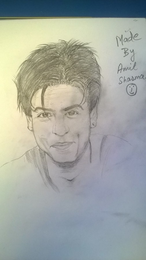 Pencil Sketch Of Shahrukh Khan By Amit Sharma - DesiPainters.com