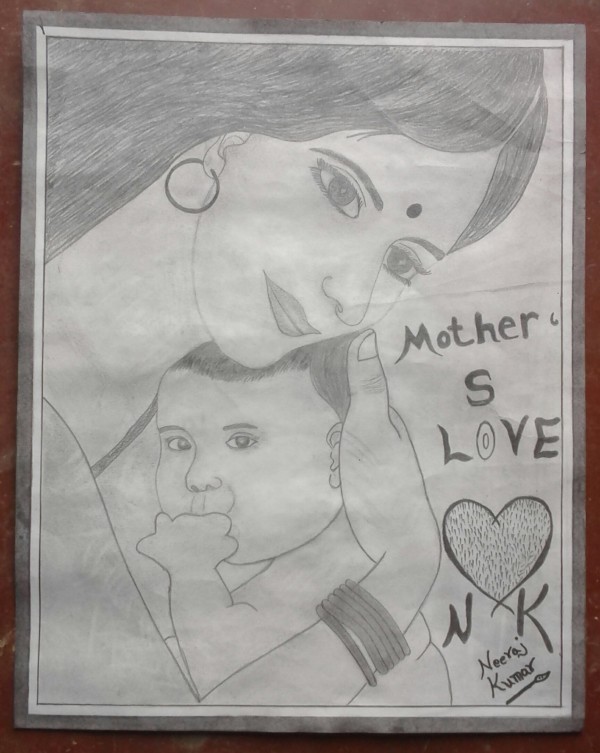 Pencil Sketch Of Mother's Love