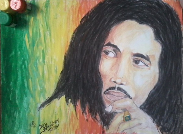 Watercolor Painting Of Bob Marley - DesiPainters.com