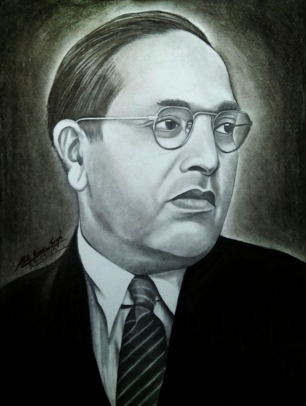 Marvelous Pencil Sketch Of Dr. Bheem Rao Ambedkar - DesiPainters.com