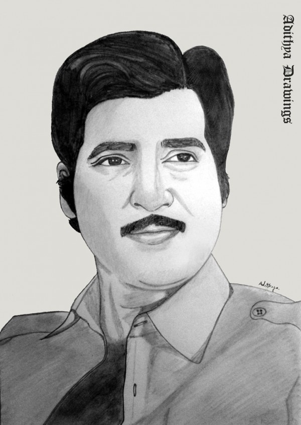 Pencil Sketch Of Great Telugu Actor Shobanbabu Garu