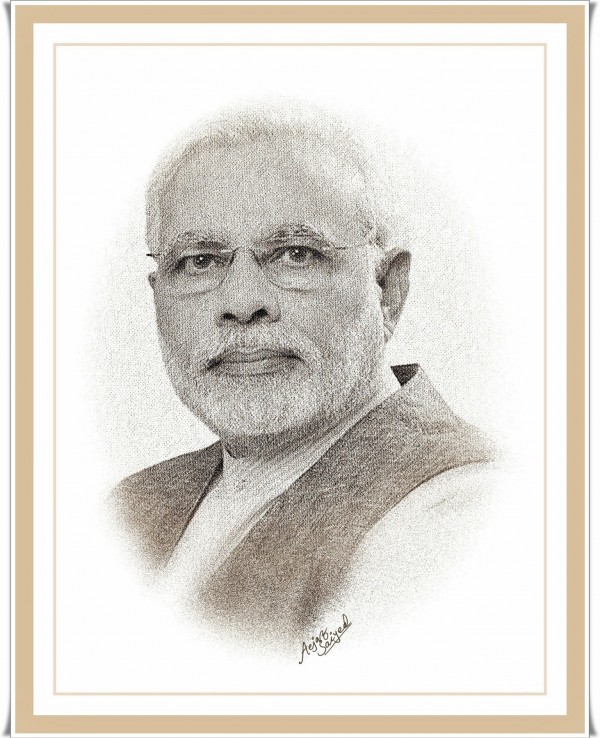 Digital Painting Of Narendra Modi - DesiPainters.com