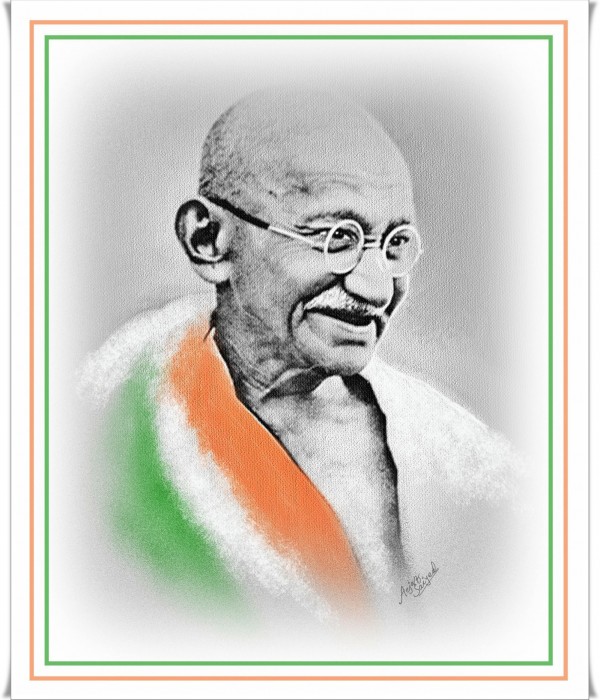 Digital Painting Of Mahatma Gandhi - DesiPainters.com