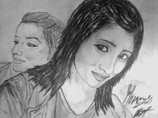 Pencil Sketch Of Sakshi Chauhan Upcoming Model - DesiPainters.com