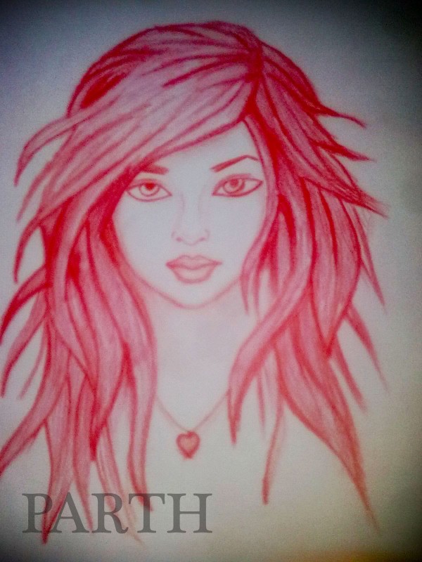 Pencil Sketch Of A Cute Girl - DesiPainters.com