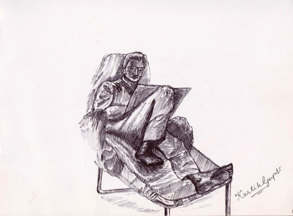 Pen Sketch Of A Man - DesiPainters.com