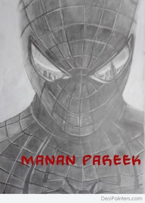 Pencil Sketch Of The Amazing Spiderman - DesiPainters.com
