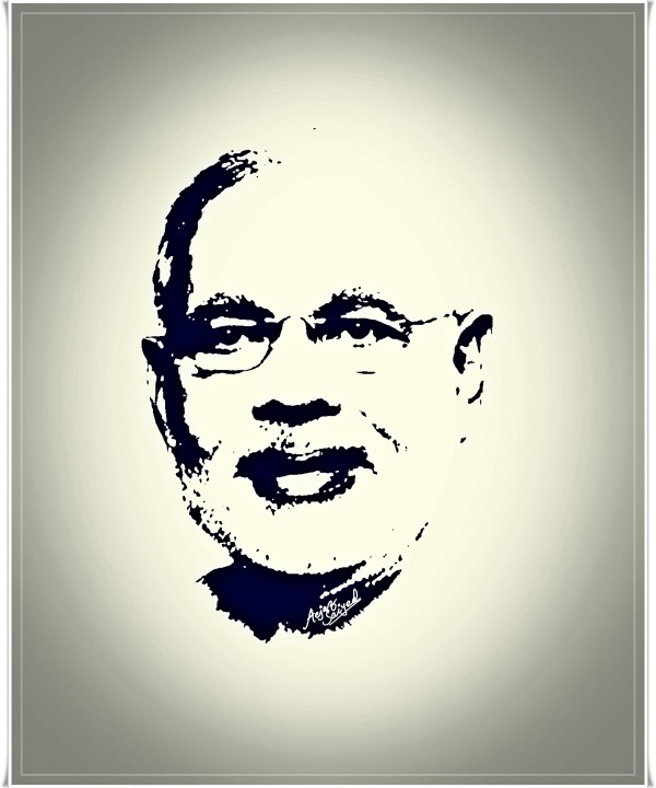 Digital Painting Of Narendra Modi - DesiPainters.com