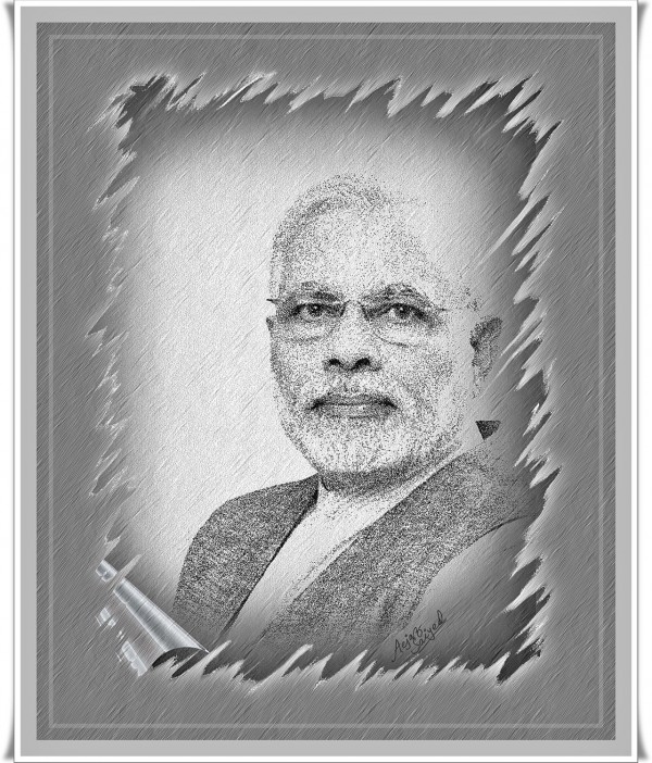 Digital Painting Of Narendra Modi - DesiPainters.com