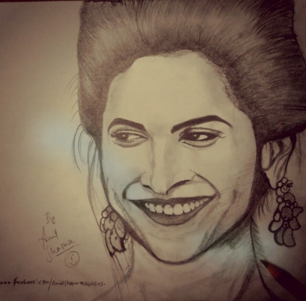 Pencil Sketch Of Deepika Padukone - DesiPainters.com