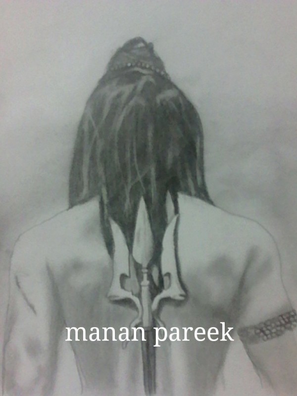 Pencil Sketch Of Lord Shiva - DesiPainters.com