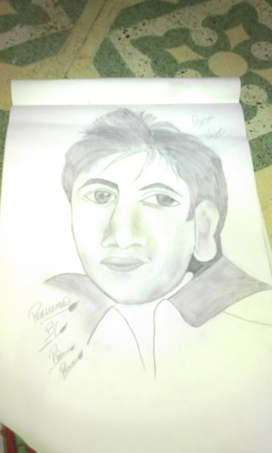 Pencil Sketch Of Ranbir Kapoor By Bhakti Parmar