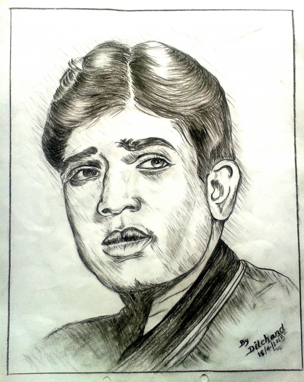 Pencil Sketch Of Rajesh Khanna - DesiPainters.com