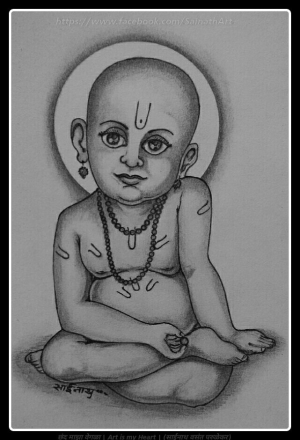 Pencil Sketch Of Swami Samarth - DesiPainters.com