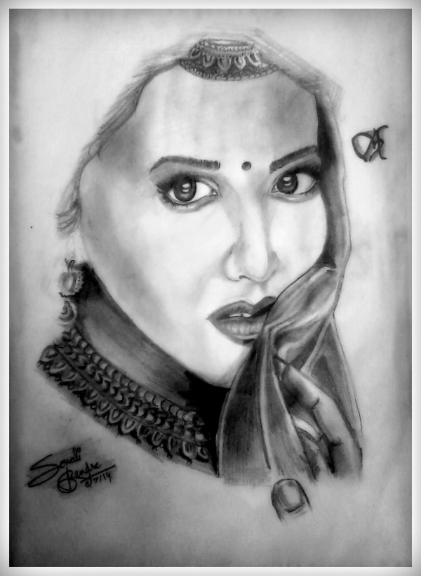 Pencil Sketch Of Sonali Bendre By Aditya