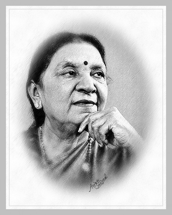 Digital Painting Of Anandiben Patel