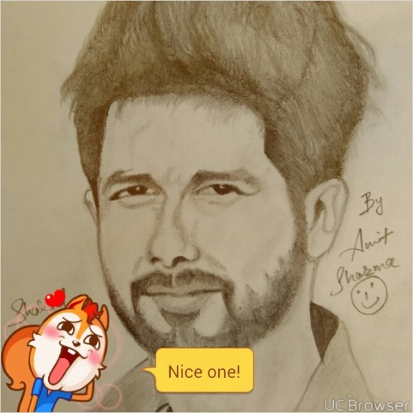 Pencil Sketch Of  Shahid Kapoor