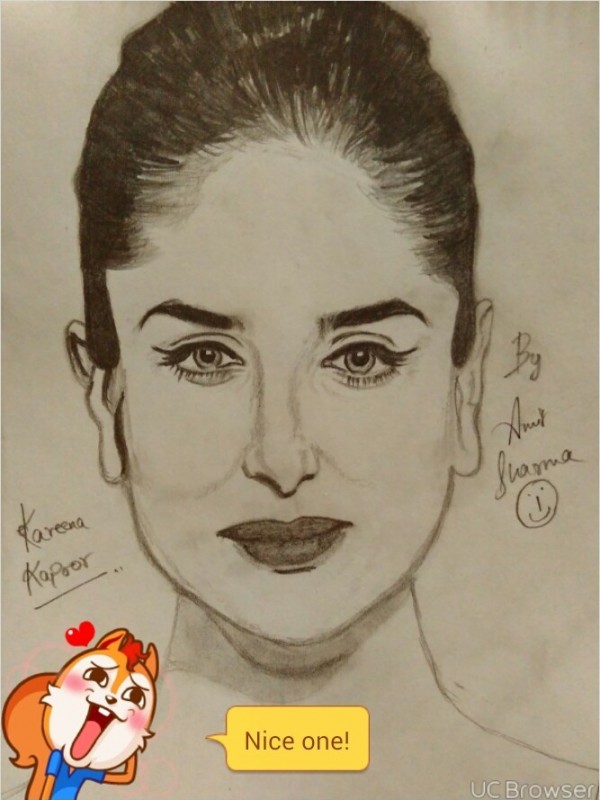 Pencil Sketch Of Kareena Kapoor - DesiPainters.com