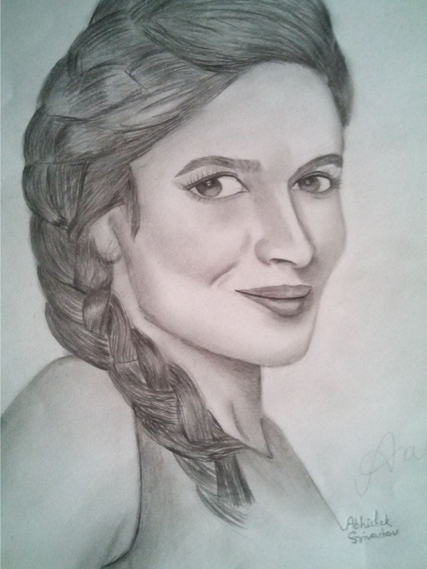 Beautiful Pencil Sketch Of Alia - DesiPainters.com