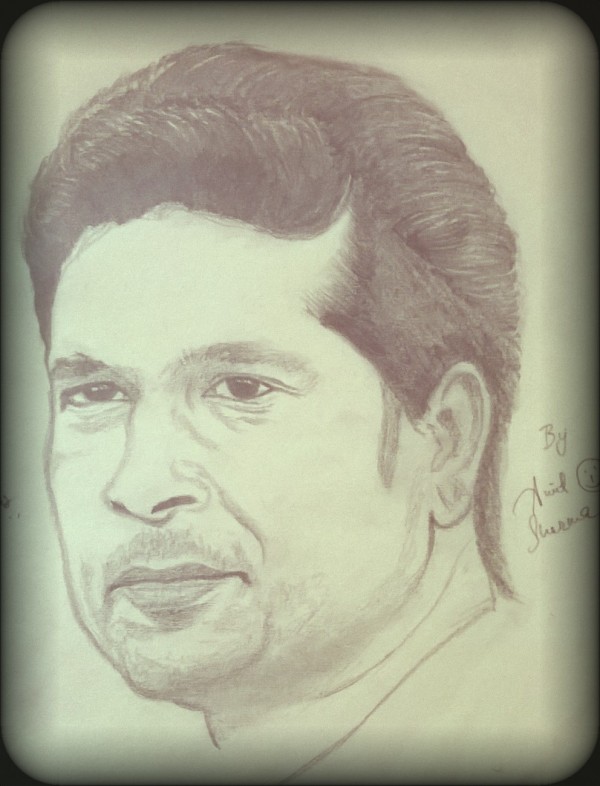 Pencil Sketch of Sachin Tendulkar By Amit Sharma - DesiPainters.com