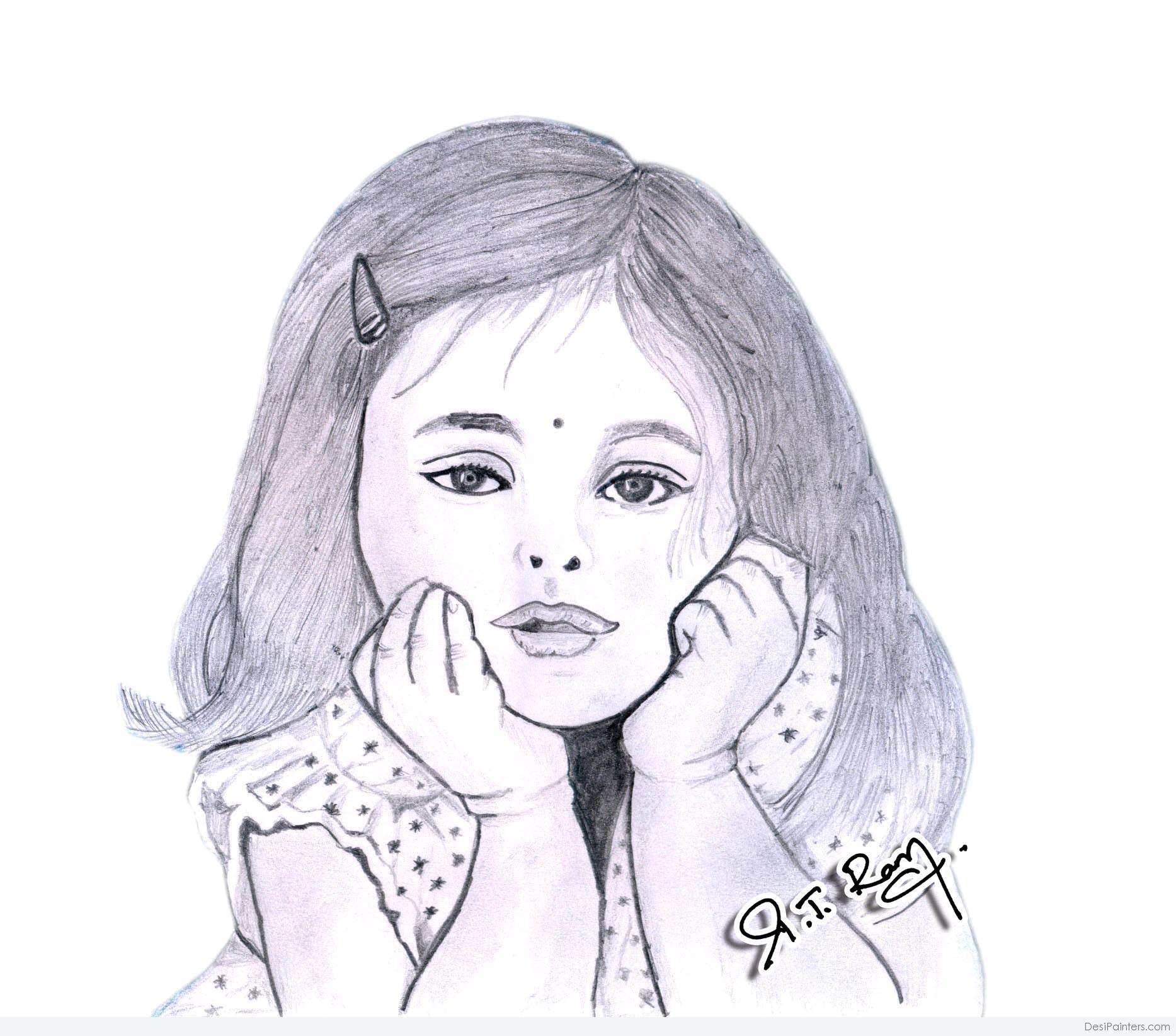 Drawing A Portrait Of A Beautiful Girl Background, Picture To Sketch, Sketch,  Drawing Background Image And Wallpaper for Free Download