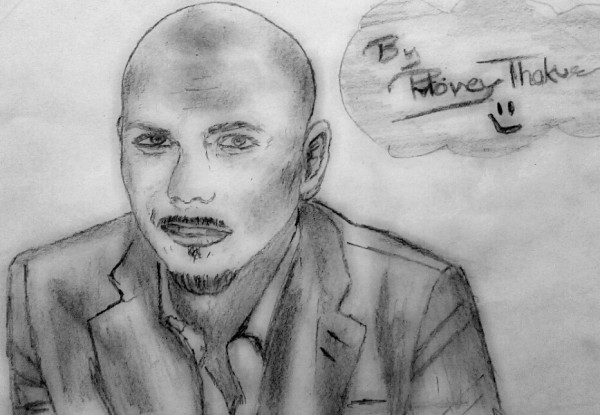 Pencil Sketch of Pitbul - DesiPainters.com