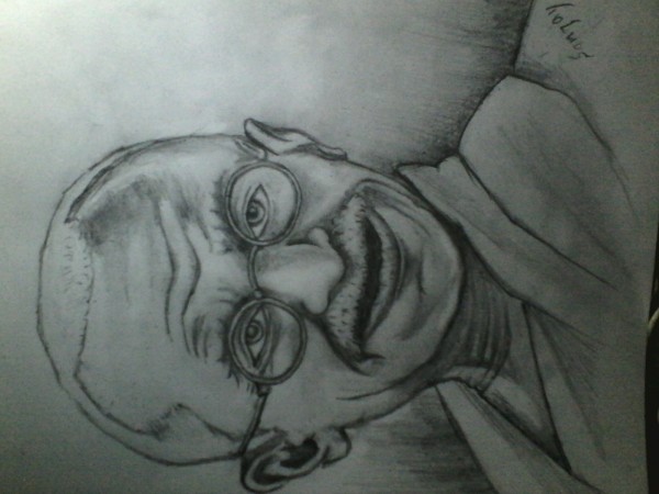 Pencil Sketch Of Mahatma Gandhi - DesiPainters.com