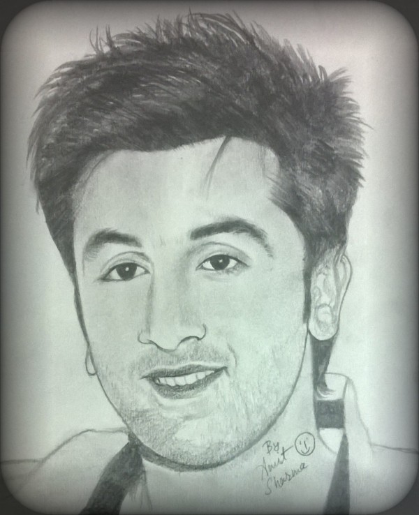 Pencil Sketch of Ranbir Kapoor - DesiPainters.com