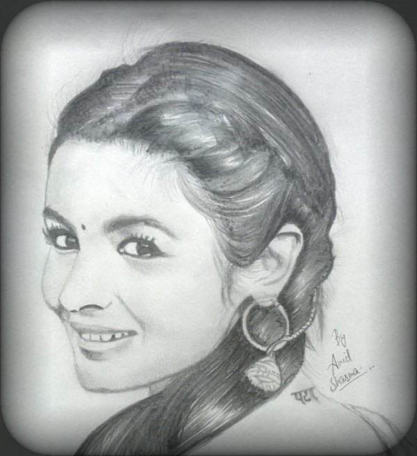 Pencil Sketch of Alia Bhatt - DesiPainters.com