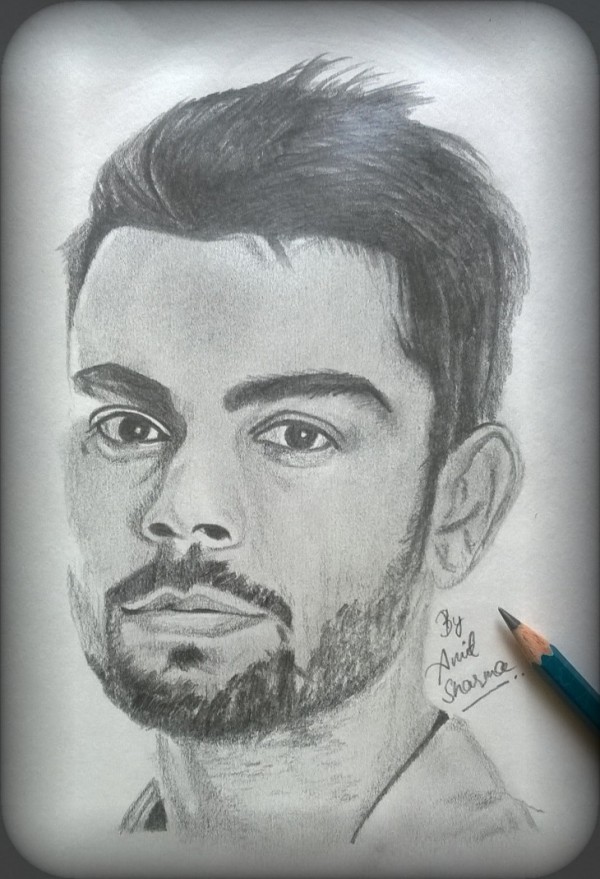 Pencil Sketch of Virat Kohli By Amit Sharma - DesiPainters.com