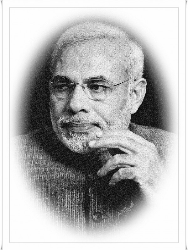 Digital Painting Of Narendra Modi - DesiPainters.com