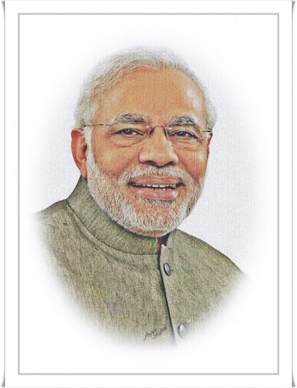 Digital Painting Of Narendra Modi - DesiPainters.com