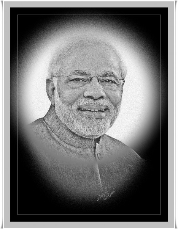 Digital Painting Of Narendra Modi - DesiPainters.com