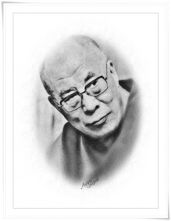 Digital Painting Of Dalai Lama