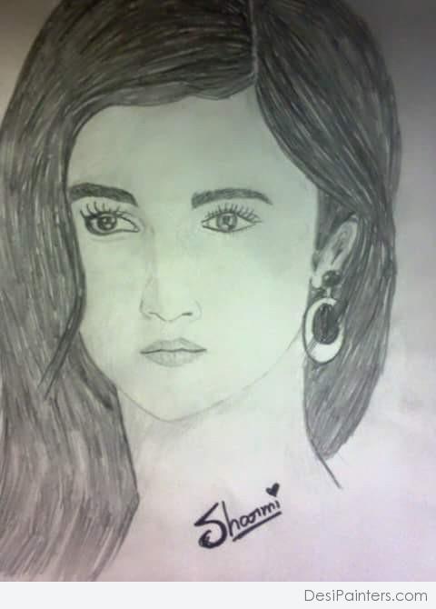 Pencil Sketch Of Alia Bhatt - DesiPainters.com