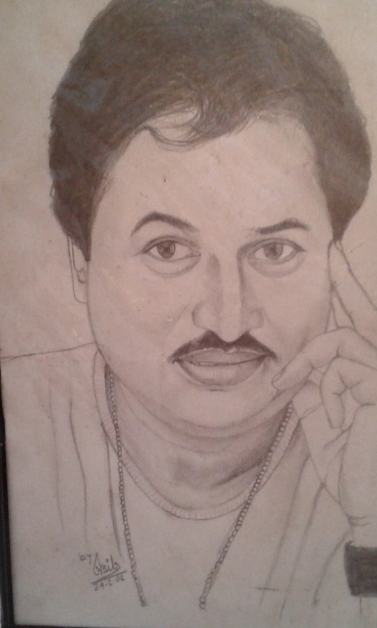 Pencil Sketch Of Kumar Sanu - DesiPainters.com