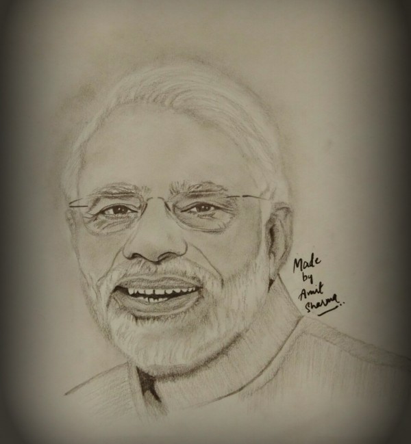 Pencil Sketch of our Honorable Prime Minister “Shri Narendra Damodardas Modi” - DesiPainters.com
