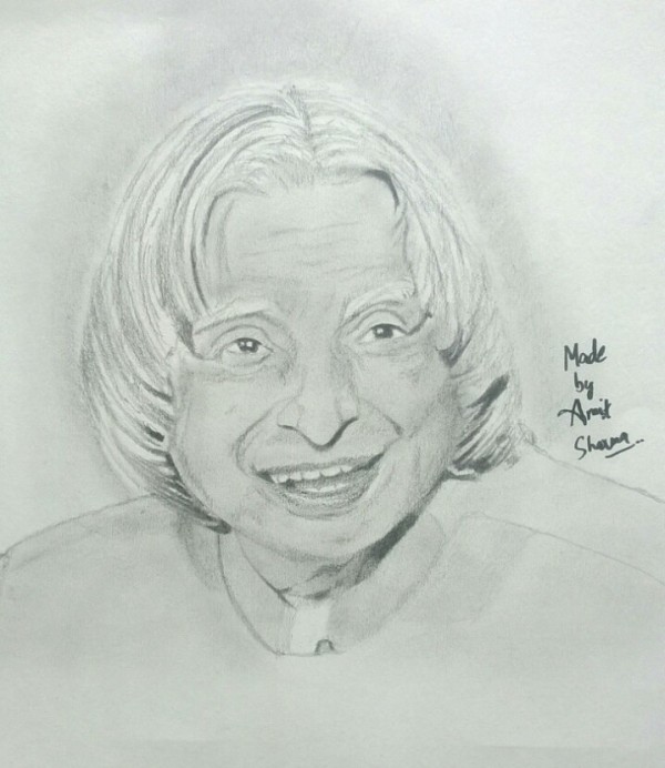 Pencil Sketch of Former President Late Dr. APJ Abdul Kalam
