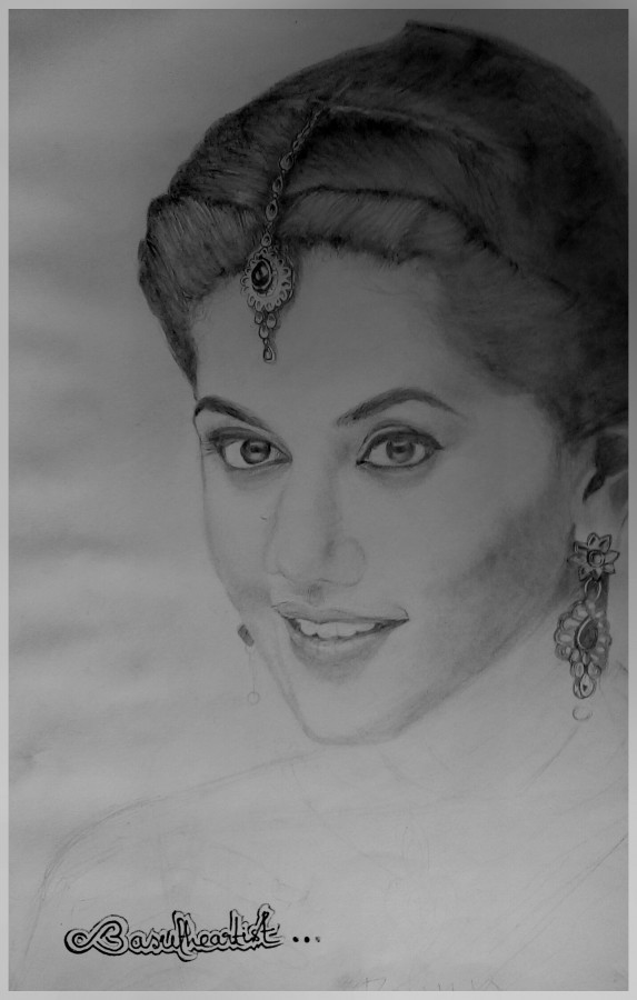 Marvelous Pencil Sketch Of Taapsee Pannu