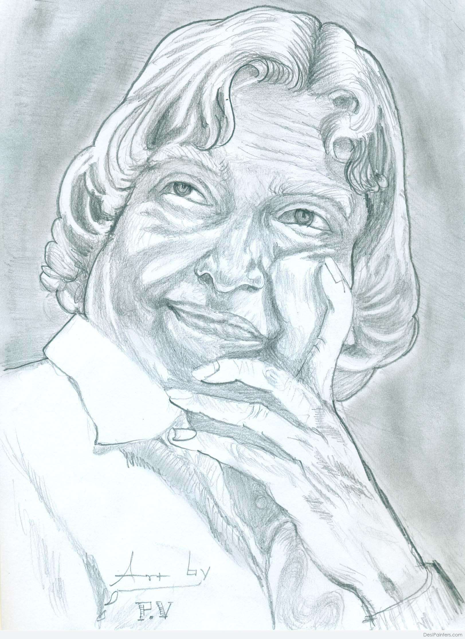 How to Draw APJ Abdul Kalam (Politicians) Step by Step |  DrawingTutorials101.com